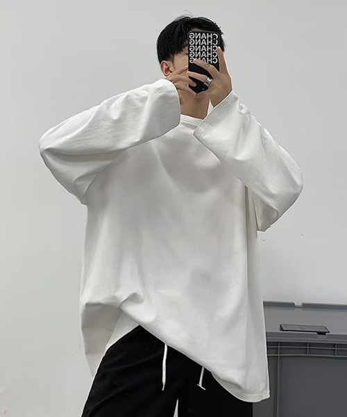 SBG(エスビー)の「SBG オーバーサイズ ロンT(Tシャツ/カットソー・メンズ・ブラック/ダークグレー/ライトグレー/ホワイト・MEDIUM/LARGE)」の8枚目の写真