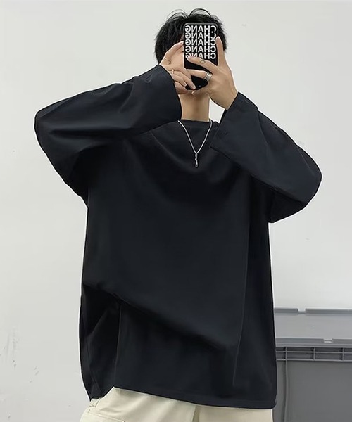 SBG(エスビー)の「SBG オーバーサイズ ロンT(Tシャツ/カットソー・メンズ・ブラック/ダークグレー/ライトグレー/ホワイト・MEDIUM/LARGE)」の12枚目の写真