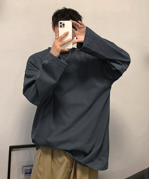 SBG(エスビー)の「SBG オーバーサイズ ロンT(Tシャツ/カットソー・メンズ・ブラック/ダークグレー/ライトグレー/ホワイト・MEDIUM/LARGE)」の5枚目の写真