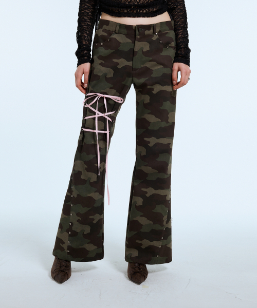 LARTIGENT(ラーティゼン)の「L11 RIBBON BOOTSCUT PANTS(KHAKI)(その他パンツ・レディース・その他・S/M)」の2枚目の写真