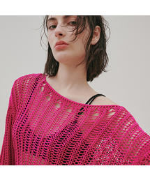 ODER（オディエール）の「オーバーサイズネットプルオーバー-ビートパープル（ニット/セーター）」