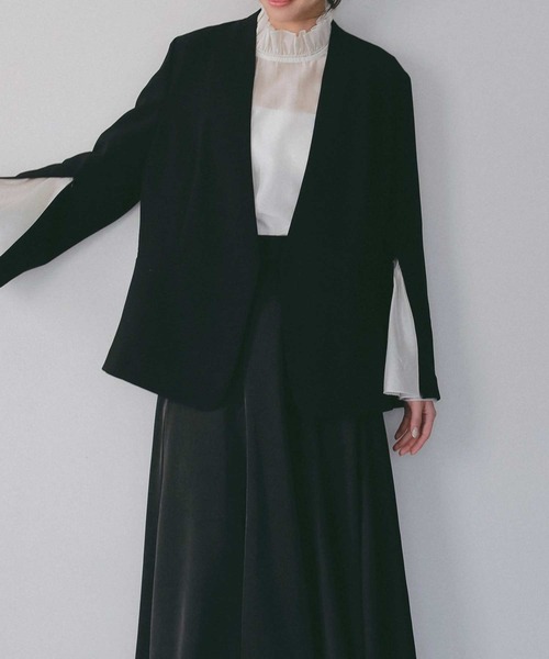 AJUGA.（アジュガ）の「フレアスリーブ スタンドネックシアーブラウス【セレモニー/オケージョン】（シャツ/ブラウス・レディース・オフホワイト/ピンク/ブラック・FREE）」の13枚目の写真