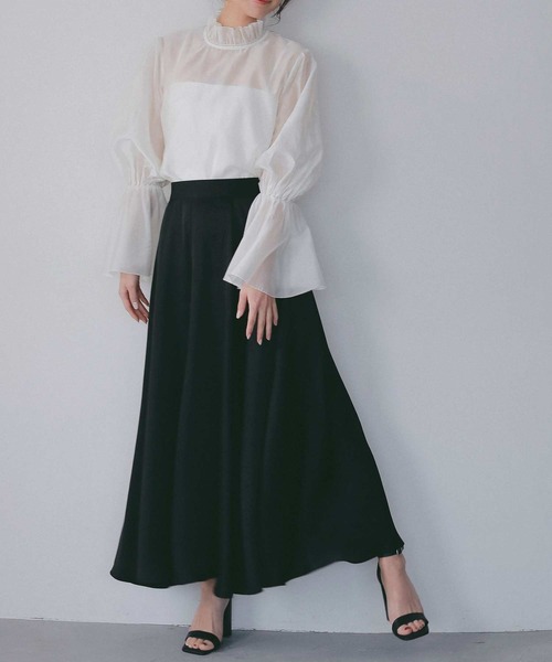 AJUGA.（アジュガ）の「フレアスリーブ スタンドネックシアーブラウス【セレモニー/オケージョン】（シャツ/ブラウス・レディース・オフホワイト/ピンク/ブラック・FREE）」の19枚目の写真