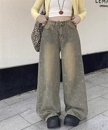 総柄ヴィンテージワイドデニムパンツ