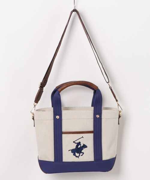 BEVERLY HILLS POLO CLUB(ビバリーヒルズポロクラブ)の「【BEVERLY HILLS POLO CLUB】エルガリー生地トートS(テープショルダー付属)(トートバッグ・レディース・ブラック/ネイビー/ブラウン・FREE)」の1枚目の写真