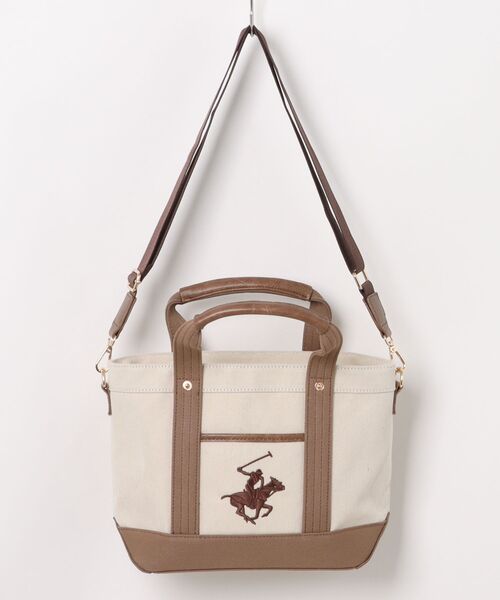BEVERLY HILLS POLO CLUB(ビバリーヒルズポロクラブ)の「【BEVERLY HILLS POLO CLUB】エルガリー生地トートS(テープショルダー付属)(トートバッグ・レディース・ブラック/ネイビー/ブラウン・FREE)」の3枚目の写真