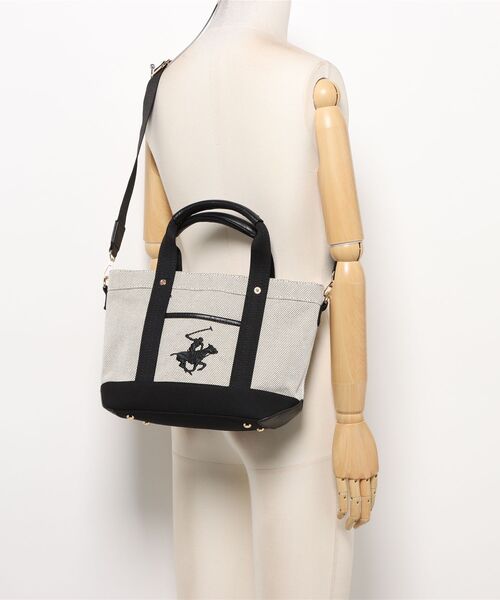 BEVERLY HILLS POLO CLUB(ビバリーヒルズポロクラブ)の「【BEVERLY HILLS POLO CLUB】エルガリー生地トートS(テープショルダー付属)(トートバッグ・レディース・ブラック/ネイビー/ブラウン・FREE)」の7枚目の写真