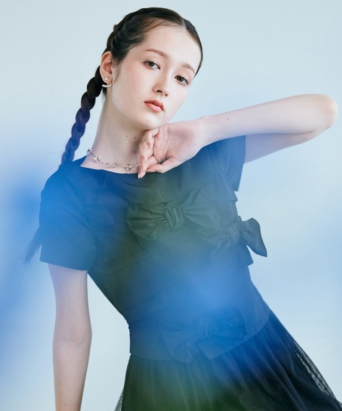 Audie a Muses(オーディアミューズ)の「タフタリボンチュールドッキングワンピース(ワンピース・レディース・ピンク/ブラック・38/40/42/36)」の17枚目の写真