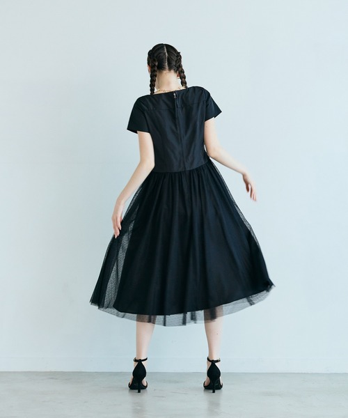 Audie a Muses(オーディアミューズ)の「タフタリボンチュールドッキングワンピース(ワンピース・レディース・ピンク/ブラック・38/40/42/36)」の10枚目の写真