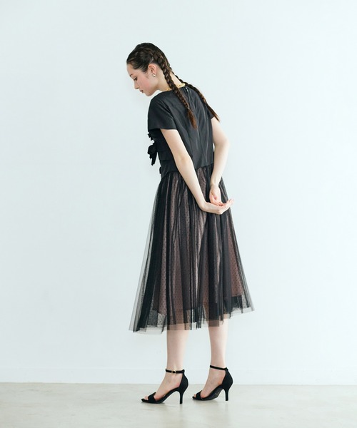 Audie a Muses(オーディアミューズ)の「タフタリボンチュールドッキングワンピース(ワンピース・レディース・ピンク/ブラック・38/40/42/36)」の20枚目の写真