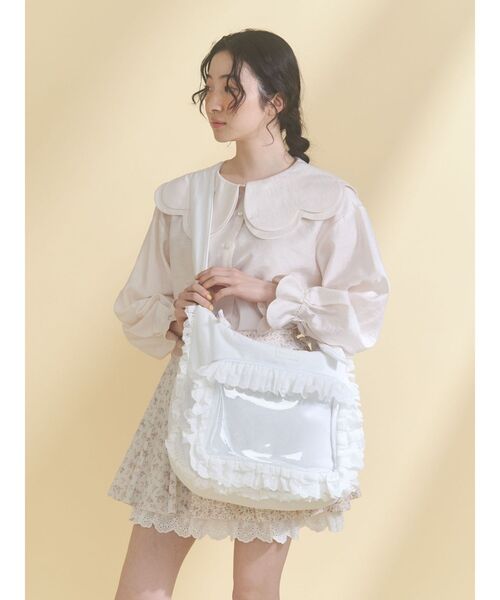 merry jenny(メリージェニー)の「おはなスカラップブラウス(シャツ/ブラウス・レディース・ブラック/ピンク・FREE)」の5枚目の写真