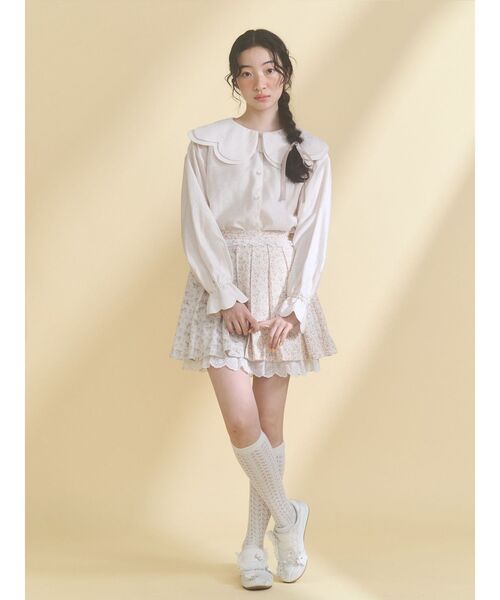 merry jenny(メリージェニー)の「おはなスカラップブラウス(シャツ/ブラウス・レディース・ブラック/ピンク・FREE)」の6枚目の写真