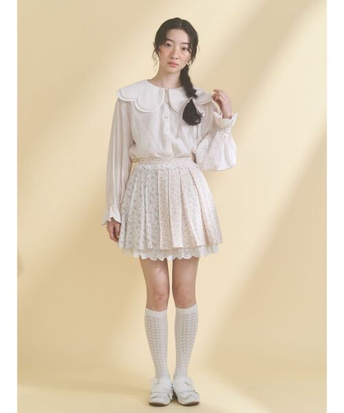 merry jenny(メリージェニー)の「おはなスカラップブラウス(シャツ/ブラウス・レディース・ブラック/ピンク・FREE)」の7枚目の写真