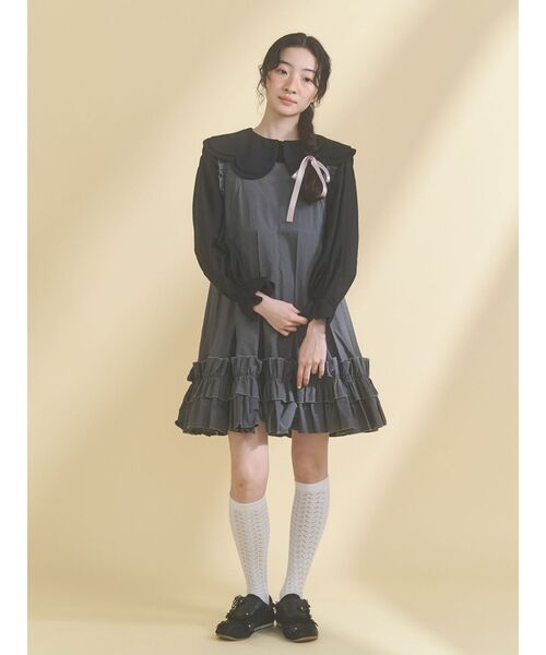 merry jenny(メリージェニー)の「おはなスカラップブラウス(シャツ/ブラウス・レディース・ブラック/ピンク・FREE)」の11枚目の写真