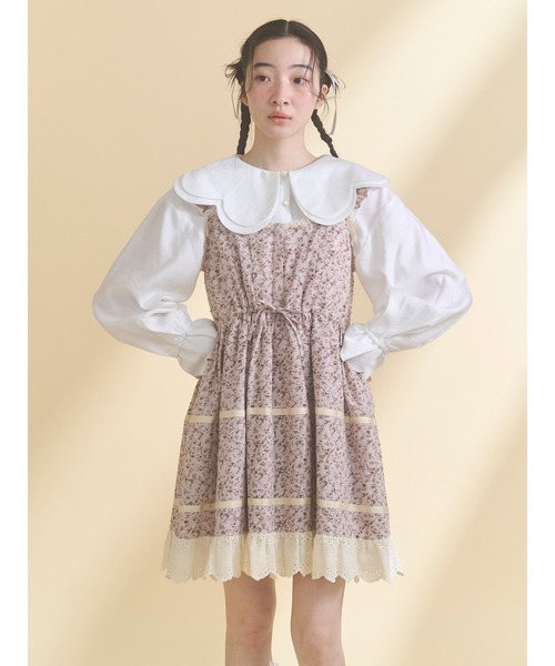 merry jenny（メリージェニー）の「おはなスカラップブラウス（シャツ/ブラウス・レディース・ブラック/ピンク/オフホワイト・FREE）」の5枚目の写真