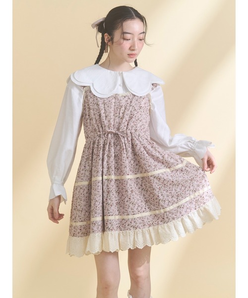 merry jenny（メリージェニー）の「おはなスカラップブラウス（シャツ/ブラウス・レディース・ブラック/ピンク/オフホワイト・FREE）」の6枚目の写真