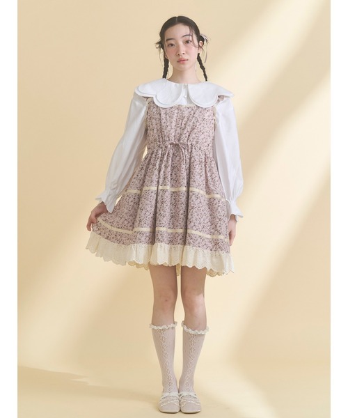 merry jenny（メリージェニー）の「おはなスカラップブラウス（シャツ/ブラウス・レディース・ブラック/ピンク/オフホワイト・FREE）」の7枚目の写真