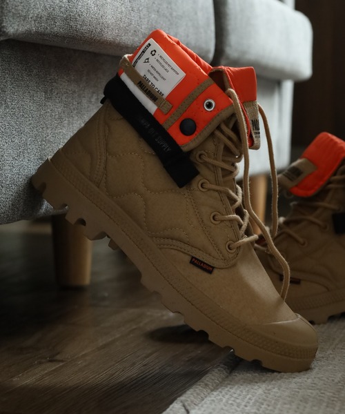 PALLADIUM(パラディウム)の「BAGGY RE-QUILTED バギー キルトテッド スニーカー(ブーツ・メンズ・オリーブ/キャメル・22.5cm/24cm/24.5cm/26cm/26.5cm/27cm/27.5cm/28cm)」の6枚目の写真