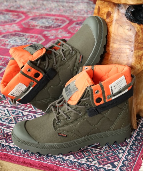 PALLADIUM(パラディウム)の「BAGGY RE-QUILTED バギー キルトテッド スニーカー(ブーツ・メンズ・オリーブ/キャメル・22.5cm/24cm/24.5cm/26cm/26.5cm/27cm/27.5cm/28cm)」の3枚目の写真