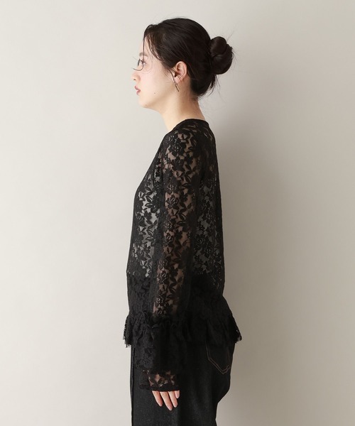 RAGEBLUE(レイジブルー)の「ベルスリーブ/レースフリルレイヤードトップス(Tシャツ/カットソー・レディース・ホワイト/ブラック・FREE)」の10枚目の写真