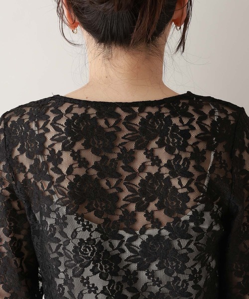 RAGEBLUE(レイジブルー)の「ベルスリーブ/レースフリルレイヤードトップス(Tシャツ/カットソー・レディース・ホワイト/ブラック・FREE)」の15枚目の写真