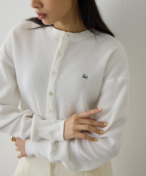 Whim Gazette(ウィムガゼット)の「サーマルヘンリープルオーバー(Tシャツ/カットソー・レディース・オフホワイト/グレー・FREE)」の20枚目の写真