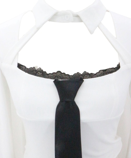 JilLA（ジルア）の「Cutout Feminine Blouse / カットアウトフェミニンブラウス（シャツ/ブラウス・レディース・ホワイト・FREE）」の4枚目の写真