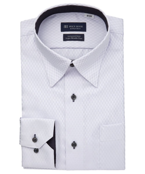 TOKYO SHIRTS(トウキョウシャツ)の「形態安定ノンアイロン スナップダウン 長袖ビジネスワイシャツ(ビジネスシャツ・メンズ・パープル・首回り37cm-裄丈84cm/首回り39cm-裄丈80cm/首回り39cm-裄丈84cm/首回り41cm-裄丈82cm/首回り41cm-裄丈86cm/首回り42cm-裄丈82cm/首回り42cm-裄丈86cm/首回り43cm-裄丈82cm/首回り43cm-裄丈86cm/首回り37cm-裄丈80cm)」の1枚目の写真