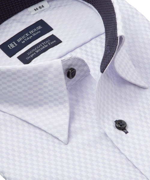 TOKYO SHIRTS(トウキョウシャツ)の「形態安定ノンアイロン スナップダウン 長袖ビジネスワイシャツ(ビジネスシャツ・メンズ・パープル・首回り37cm-裄丈84cm/首回り39cm-裄丈80cm/首回り39cm-裄丈84cm/首回り41cm-裄丈82cm/首回り41cm-裄丈86cm/首回り42cm-裄丈82cm/首回り42cm-裄丈86cm/首回り43cm-裄丈82cm/首回り43cm-裄丈86cm/首回り37cm-裄丈80cm)」の5枚目の写真