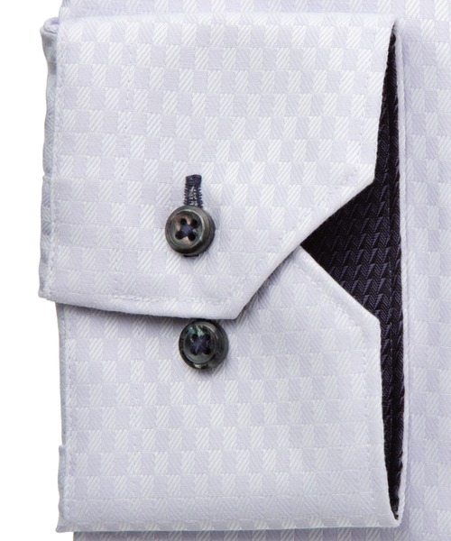 TOKYO SHIRTS(トウキョウシャツ)の「形態安定ノンアイロン スナップダウン 長袖ビジネスワイシャツ(ビジネスシャツ・メンズ・パープル・首回り37cm-裄丈84cm/首回り39cm-裄丈80cm/首回り39cm-裄丈84cm/首回り41cm-裄丈82cm/首回り41cm-裄丈86cm/首回り42cm-裄丈82cm/首回り42cm-裄丈86cm/首回り43cm-裄丈82cm/首回り43cm-裄丈86cm/首回り37cm-裄丈80cm)」の4枚目の写真