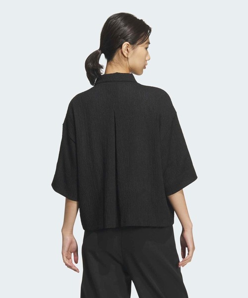 adidas(アディダス)の「ソフトリュクス シアー ルーズフィット 襟付き 半袖シャツ / アディダス adidas(シャツ/ブラウス・レディース・グリーン/ホワイト/パープル/ブラック・XX-LARGE/LARGE/MEDIUM/SMALL/X-LARGE/X-SMALL)」の8枚目の写真