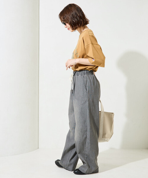 FREAK'S STORE（フリークスストア）の「限定展開　メッシュ デニム イージー パンツ(冷感・吸水速乾)（デニムパンツ・レディース・ブルー/グレー/ブラック/ネイビー・MEDIUM/SMALL）」の18枚目の写真