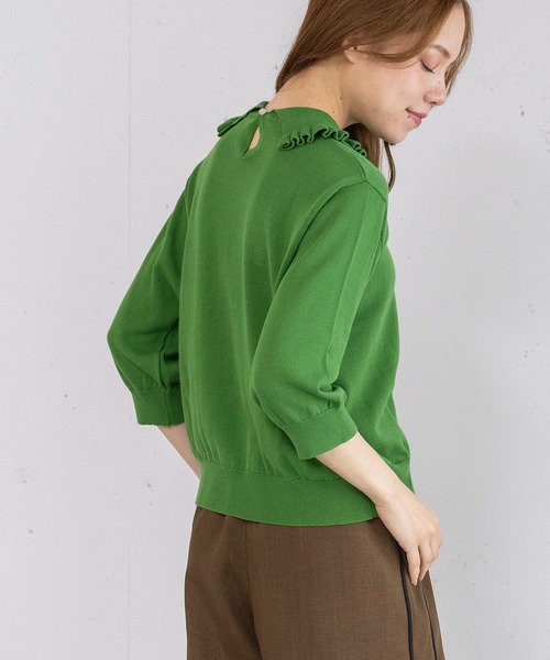 POU DOU DOU（プードゥドゥ）の「フリル衿ニットプルオーバー（ニット/セーター・レディース・グレー/ラベンダー/グリーン・3）」の7枚目の写真