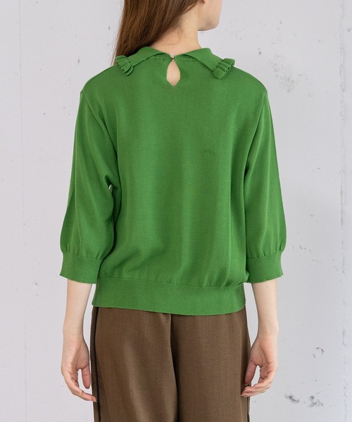 POU DOU DOU（プードゥドゥ）の「フリル衿ニットプルオーバー（ニット/セーター・レディース・グレー/ラベンダー/グリーン・3）」の8枚目の写真