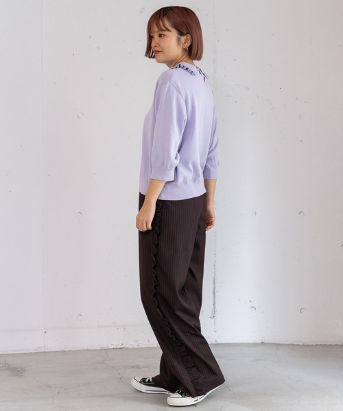 POU DOU DOU（プードゥドゥ）の「フリル衿ニットプルオーバー（ニット/セーター・レディース・グレー/ラベンダー/グリーン・3）」の11枚目の写真