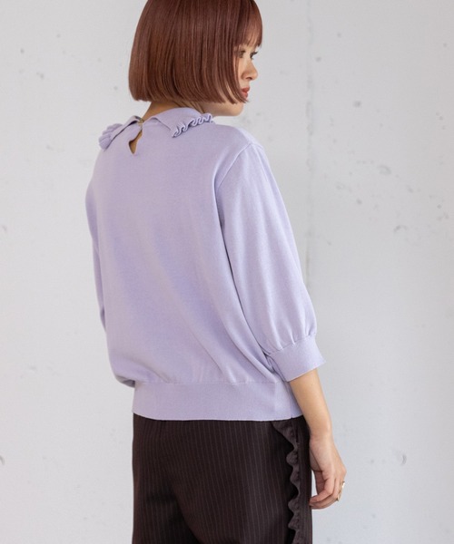 POU DOU DOU（プードゥドゥ）の「フリル衿ニットプルオーバー（ニット/セーター・レディース・グレー/ラベンダー/グリーン・3）」の16枚目の写真