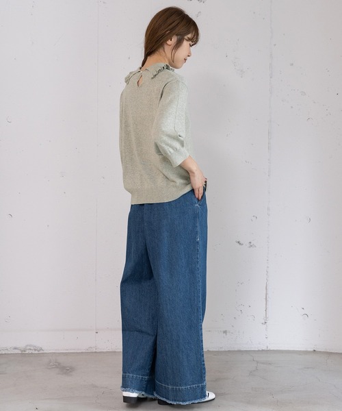 POU DOU DOU（プードゥドゥ）の「フリル衿ニットプルオーバー（ニット/セーター・レディース・グレー/ラベンダー/グリーン・3）」の20枚目の写真