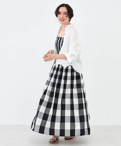 NOLLEY’S（ノーリーズ）の「【KIRYU】ウォッシャブルシャーリングギンガム2WAYワンピース（ワンピース・レディース・ブラック系その他・38）」の16枚目の写真