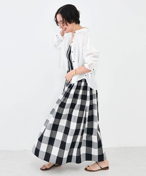 NOLLEY’S（ノーリーズ）の「【KIRYU】ウォッシャブルシャーリングギンガム2WAYワンピース（ワンピース・レディース・ブラック系その他・38）」の15枚目の写真