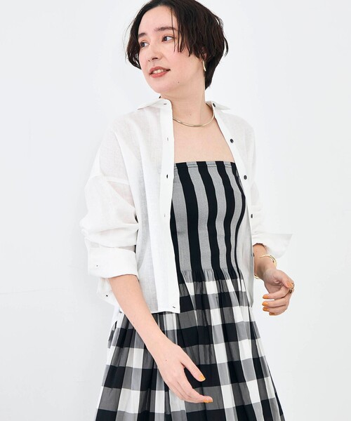 NOLLEY’S（ノーリーズ）の「【KIRYU】ウォッシャブルシャーリングギンガム2WAYワンピース（ワンピース・レディース・ブラック系その他・38）」の12枚目の写真