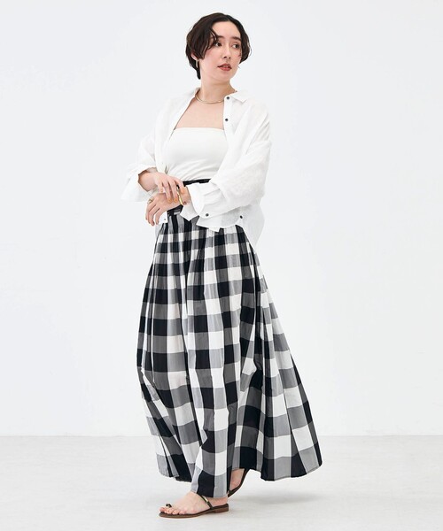 NOLLEY’S（ノーリーズ）の「【KIRYU】ウォッシャブルシャーリングギンガム2WAYワンピース（ワンピース・レディース・ブラック系その他・38）」の10枚目の写真