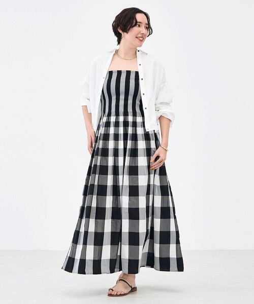 NOLLEY’S（ノーリーズ）の「【KIRYU】ウォッシャブルシャーリングギンガム2WAYワンピース（ワンピース・レディース・ブラック系その他・38）」の9枚目の写真