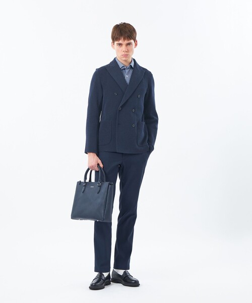 MACKINTOSH PHILOSOPHY（ﾏｯｷﾝﾄｯｼｭ ﾌｨﾛｿﾌｨｰ）の「14Gカノコ調 ダブルニットジャケット（テーラードジャケット・メンズ・ライトグレー/ダークネイビー・40/38）」の10枚目の写真