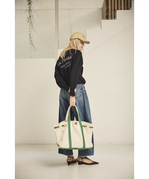 Rouge vif（ルージュヴィフ）の「【CHIMERE/シメール】キャンバストート(大)（トートバッグ・レディース・レッド/ネイビー/グリーン・フリー）」の4枚目の写真