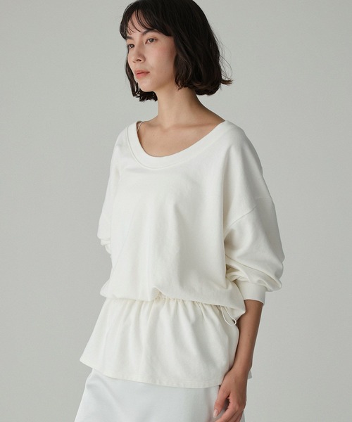 BABYLONE(バビロン)の「ドロストリラクシースウェット(スウェット・レディース・ネイビー/グレー/オフホワイト・フリー)」の2枚目の写真