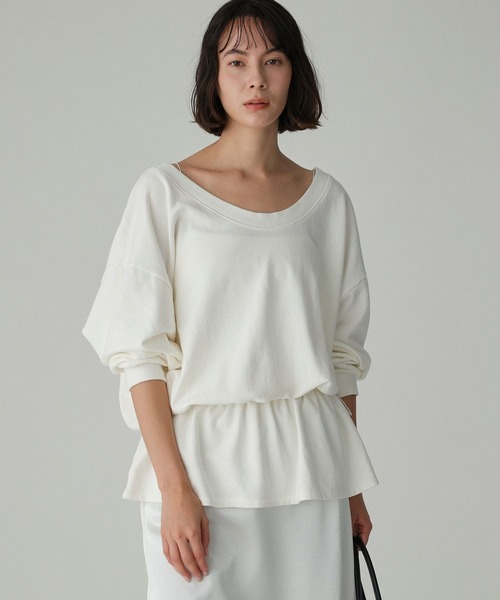 BABYLONE(バビロン)の「ドロストリラクシースウェット(スウェット・レディース・ネイビー/グレー/オフホワイト・フリー)」の4枚目の写真