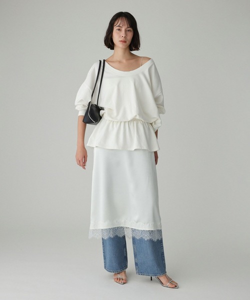 BABYLONE(バビロン)の「ドロストリラクシースウェット(スウェット・レディース・ネイビー/グレー/オフホワイト・フリー)」の7枚目の写真