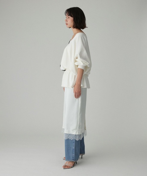 BABYLONE(バビロン)の「ドロストリラクシースウェット(スウェット・レディース・ネイビー/グレー/オフホワイト・フリー)」の8枚目の写真