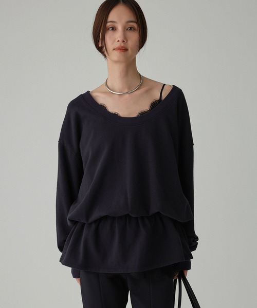 BABYLONE(バビロン)の「ドロストリラクシースウェット(スウェット・レディース・ネイビー/グレー/オフホワイト・フリー)」の16枚目の写真