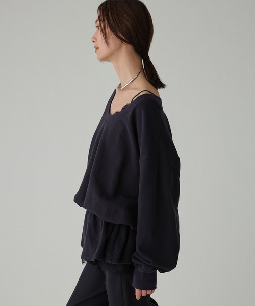 BABYLONE(バビロン)の「ドロストリラクシースウェット(スウェット・レディース・ネイビー/グレー/オフホワイト・フリー)」の17枚目の写真